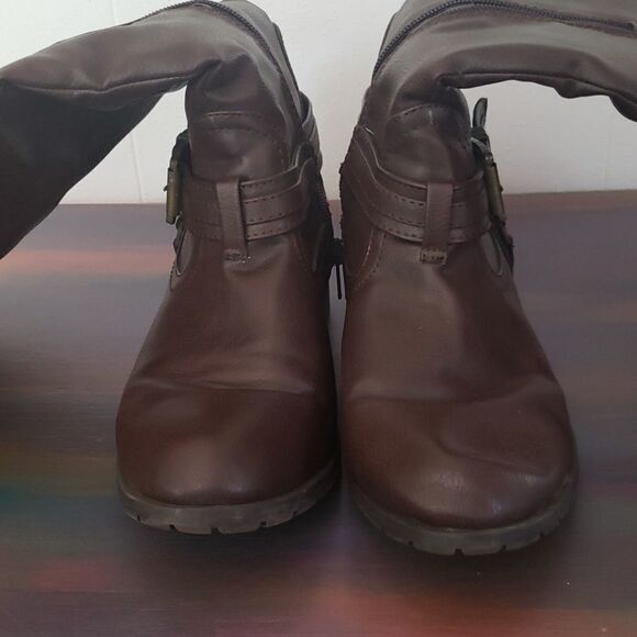 Rampage Idera Brown Boots with Buckle Accents Sz 6.5M - Picture 7 of 9